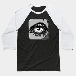 Comic Style Staring Eye Horror Baseball T-Shirt